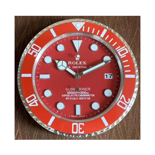 Rolex Submarine Wall Clock Red